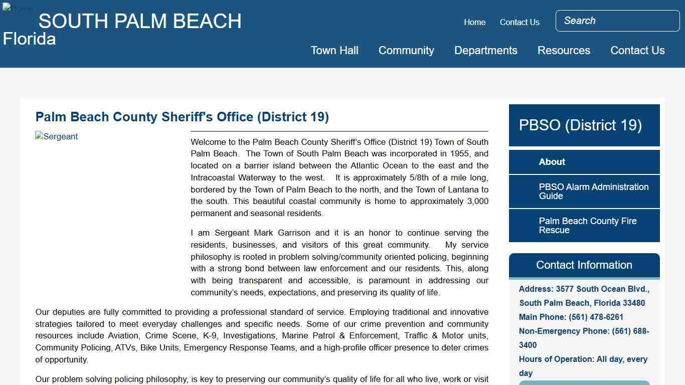 Palm Beach County Sheriff's Office (District 19) South Palm Beach Florida